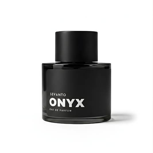 Black perfume bottle labeled 'ONYX' on a white background best perfume in Bangladesh